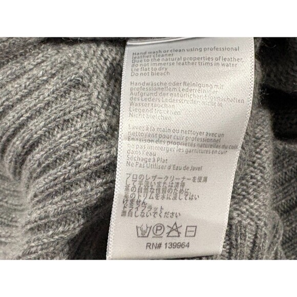 Alps & Meters Wool Cashmere Gray Ski Race Knit Olympic Stripe Sweater  L STAINS - Picture 12 of 12